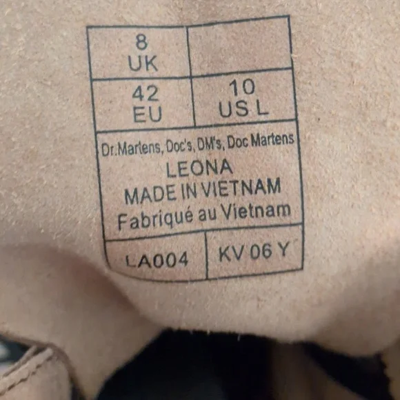 Dr Martens Leona Combat Boots In Saddle Tan Farrier Leather Sz 10 Like New W/Box - Picture 13 of 15